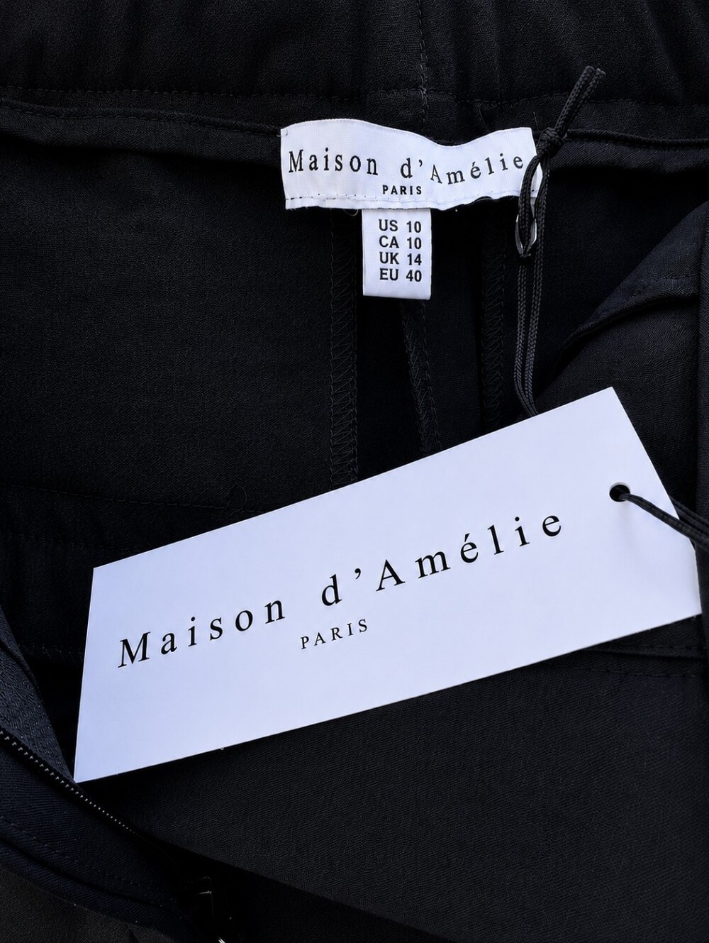 Maison d'Amélie Paris Wide Leg Pants NWT Size 10 Black Career Chic Casual - Picture 6 of 12
